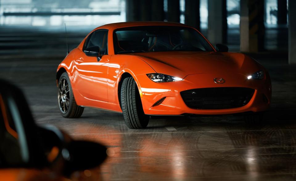 <p>The new Racing Orange paint was developed specifically for the 30th Anniversary Miata, and Mazda says it "represents sunrise and anticipation" and "evokes the breaking dawn of an exciting new day."</p>