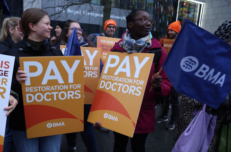 Junior doctors strike over pay and conditions, in Liverpool