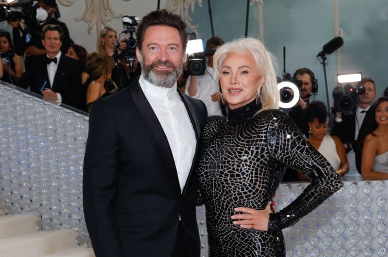 Hugh Jackman and Deborra-Lee Furness attend the Costume Institute Benefit at the Metropolitan Museum of Art in New York in May. File Photo by John Angelillo/UPI