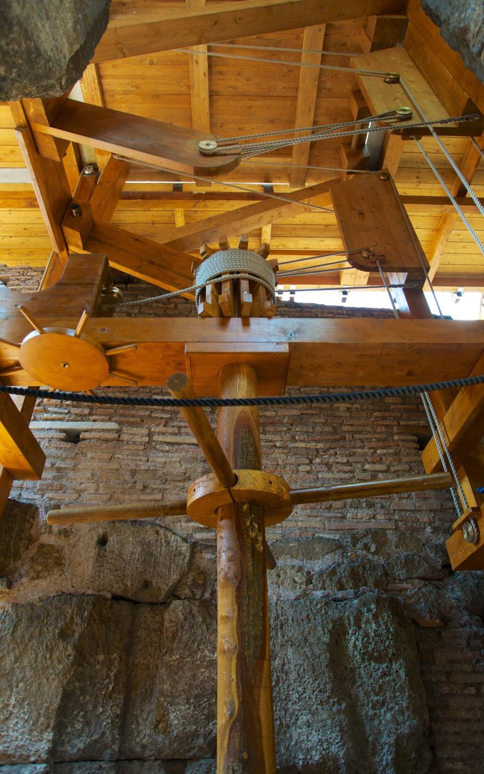 ... the slave-powered mechanism that was used to hoist the lift up ... - Chris Warde-Jones 