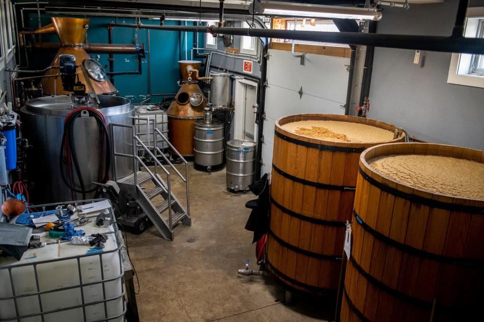 Owners of Wiggly Bridge Distillery on U.S. Route 1 in York, Maine, shown here on Jan. 27, 2022, said they plan to expand their operations.