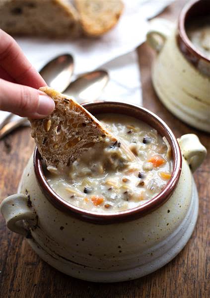 Crock-Pot chicken and wild rice soup (Lindsay Ostrom / Pinch of Yum)