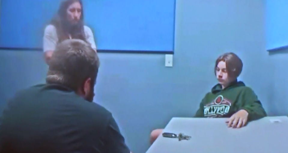 Aiden Fucci's mother and stepfather question him in a holding room at the St. Johns County Sheriff's Office during the investigation of the May 9, 2021, death of Tristyn Bailey.