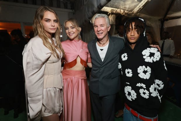 LOS ANGELES, CALIFORNIA - FEBRUARY 24: (L-R) Cara Delevingne, Kate Hudson, Baz Luhrmann, and Jaden Smith attend W Magazine's Annual Best Performances Party at Chateau Marmont on February 24, 2023 in Los Angeles, California. (Photo by Matt Winkelmeyer/Getty Images for W Magazine )<p><a href="https://www.gettyimages.com/detail/1469453680" rel="nofollow noopener" target="_blank" data-ylk="slk:Matt Winkelmeyer/Getty Images;elm:context_link;itc:0;sec:content-canvas" class="link ">Matt Winkelmeyer/Getty Images</a></p>