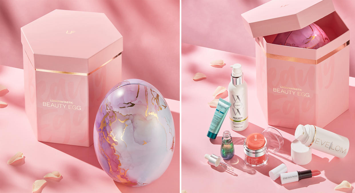 Lookfantastic has launched its 2021 Beauty Egg ahead of Easter Sunday, and it's filled with over £220 worth of beauty products. (Lookfantastic)