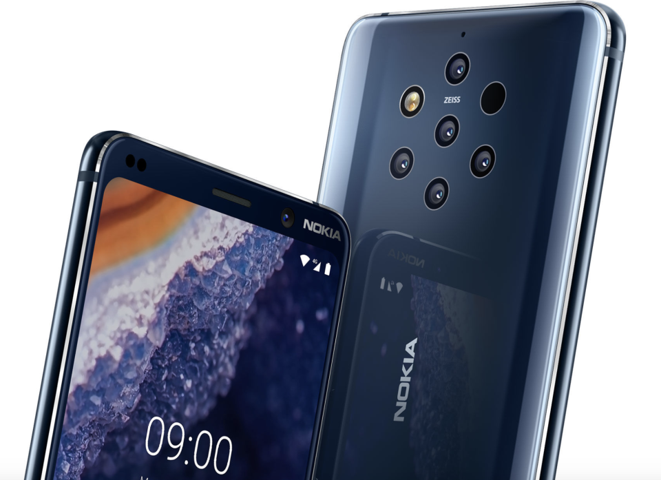 Nokia 9 Pureview搭載5顆1200萬鏡頭，每次快門5顆鏡頭會同時作業，增加照片的質感。翻攝官網