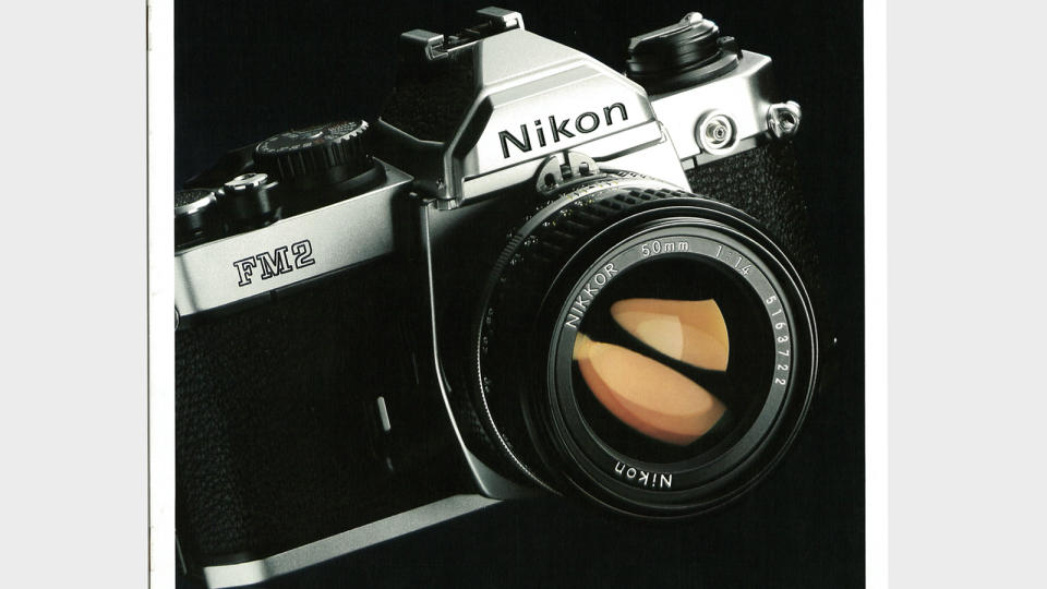 Photos of the Nikon FM2 camera in its manual