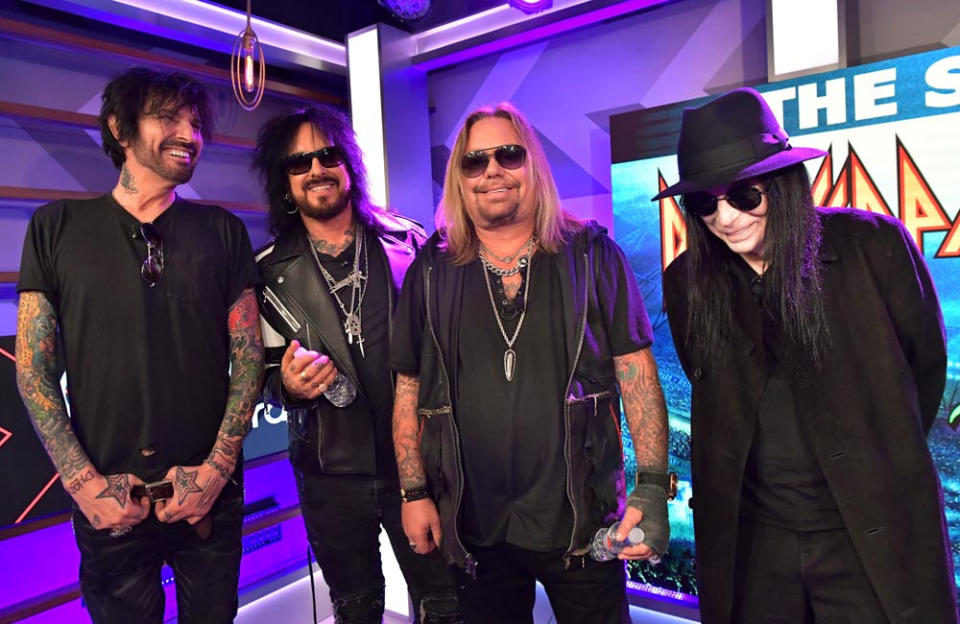 Motley Crue are recording new music before starting the European leg of their tour credit:Bang Showbiz