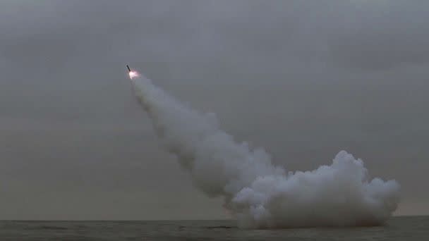 PHOTO: A general view as North Korea fired two missiles from a submarine striking an underwater target, according to state media, at an undisclosed location in North Korea March 12, 2023, in this photo released by North Korea's Korean Central News Agency. (Kcna/via Reuters)