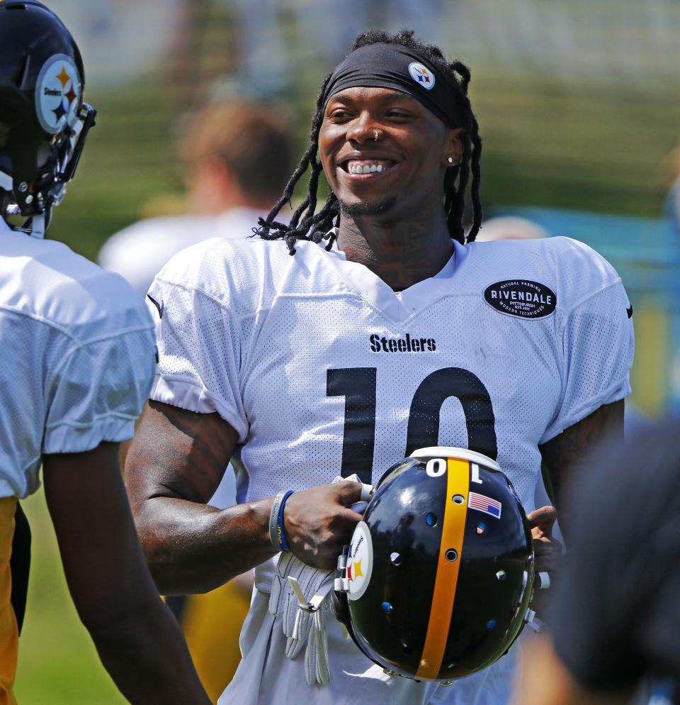 Happy to be back: The NFL reinstated Steelers WR Martavis Bryant on Friday. (AP)