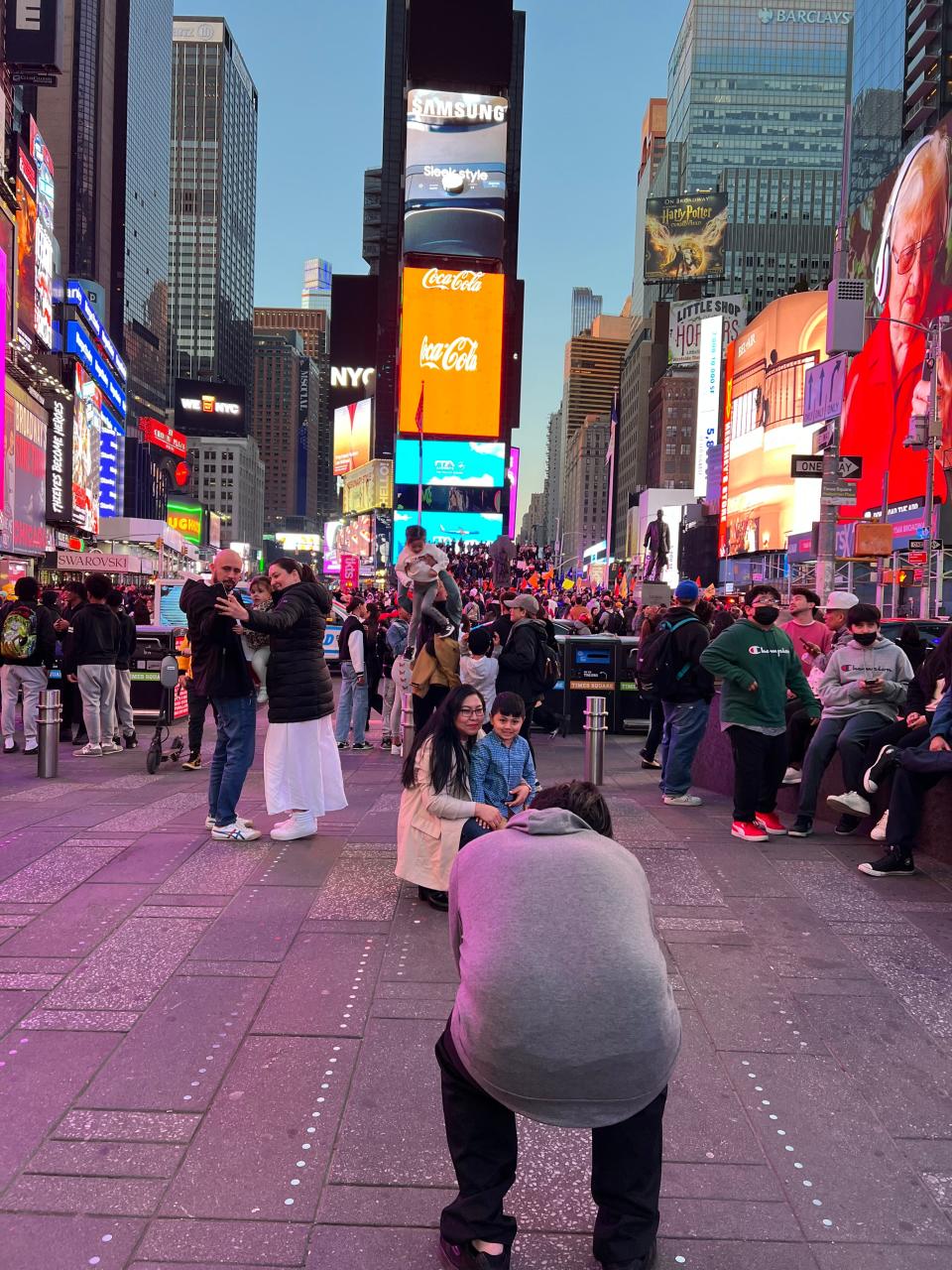People taking photos in Times Square New York City disappointing photos