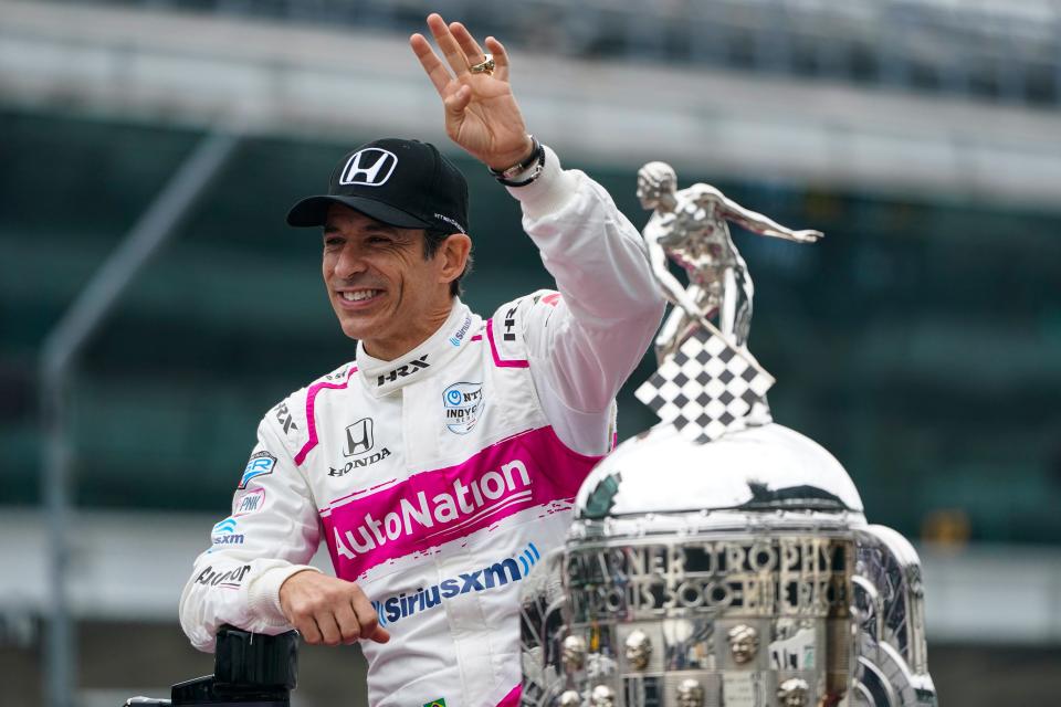 Helio Castroneves of Brazil, winner of the 2021 Indianapolis 500