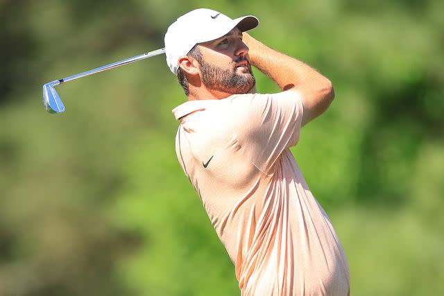 <p>Ben Jared/PGA TOUR via Getty</p> Scottie Scheffler at the final round of the 2024 Masters Tournament at Augusta National Golf Club on April 14, 2024 in Augusta, Georgia