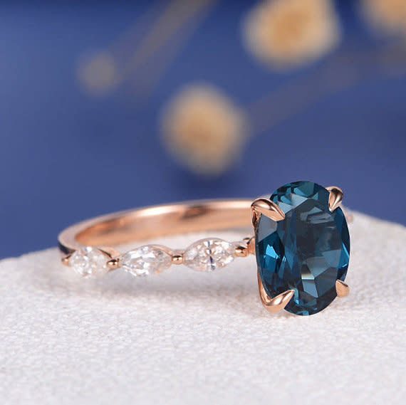 <a href="https://www.etsy.com/listing/582260019/london-blue-topaz-engagement-ring-rose?ref=shop_home_active_51" target="_blank">Oval Cut Blue Topaz Engagement Ring</a>, LoveRings Design