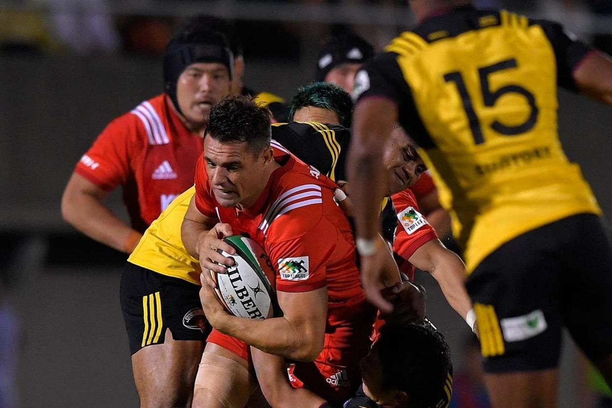 Eastern promise: legendary former All Black Dan Carter in action for Kobelco Steelers against Suntory Sungoliath in a fast-improving Top League match in Tokyo: Getty Images