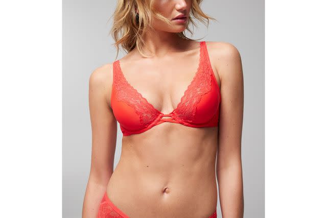 Soma Embraceable Signature Lace Unlined Perfect Coverage Bra, Warm