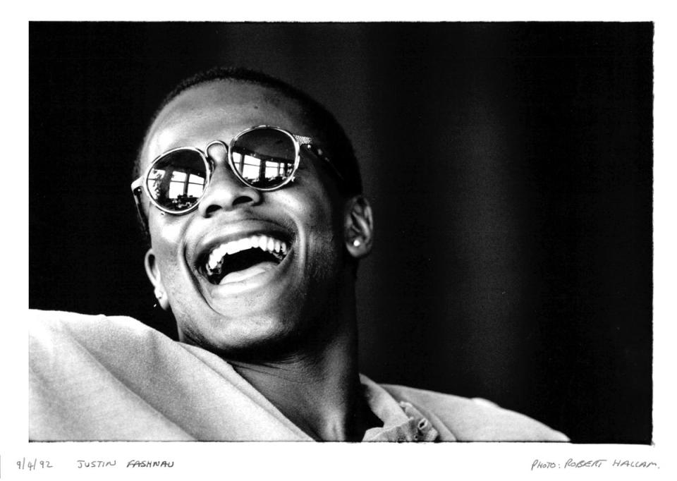 Norwich City footballer, Justin Fashanu, photographed for The Independent in 1992. To buy this print, click here (Robert Hallam/The Independent)