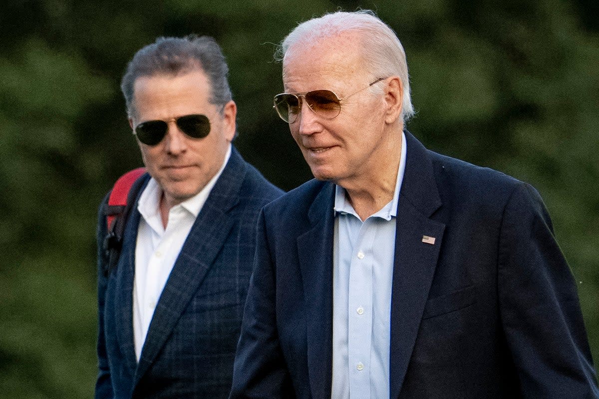 President Joe Biden and Hunter Biden pictured in June (AP)
