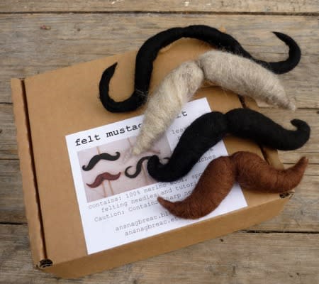 Wool-felted Mustache Kit