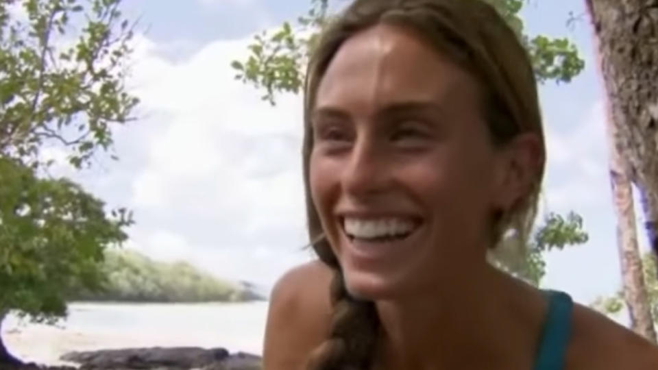 Close up of Kim Spadlin smiling in Survivor