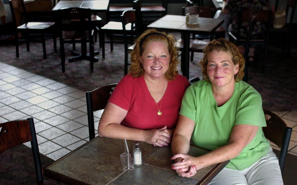 Sisters Raeann Vogl, left, and Brenda Joseph, the owners of The Cappuccino Cafe, before it closed in 2009.