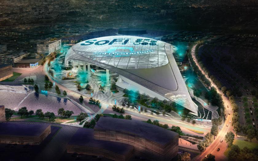 An artist's rendering of SoFi Stadium.