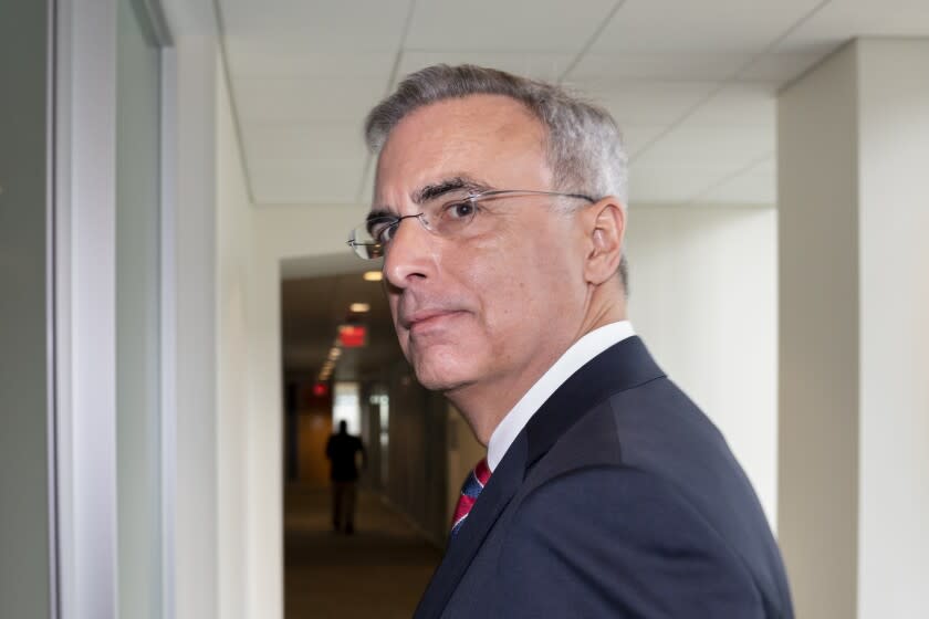 Pat Cipollone, the former White House counsel under President Donald Trump, arrives at an interview room in the Ford House Office Building to answer questions from investigators with the Jan. 6 Select Committee, on Capitol Hill in Washington, Friday, July 8, 2022. (AP Photo/J. Scott Applewhite)