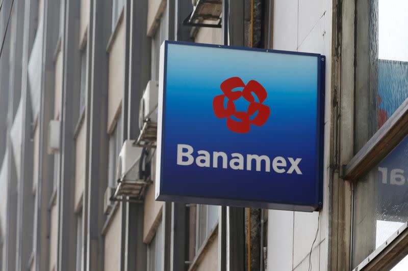 FILE PHOTO: The logo of Banamex bank is on a branch in Mexico City