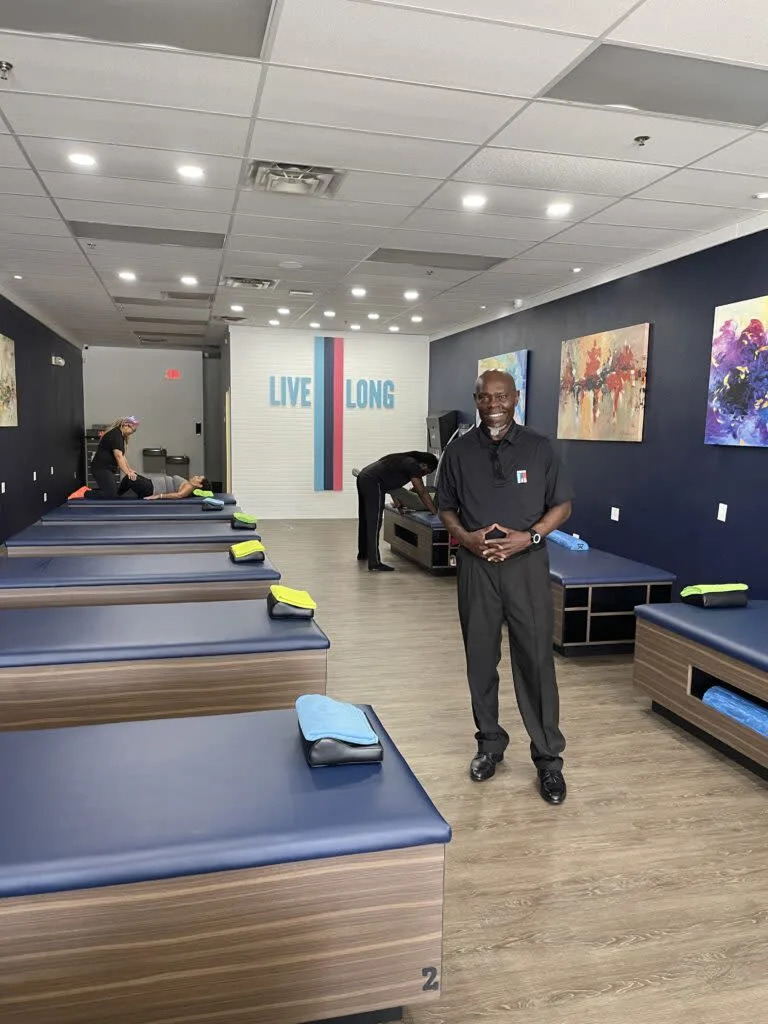 <strong>Ojeshina at his first StretchLab location in Wesely Chapel, FL</strong>