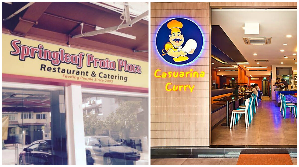 Springleaf Prata Place and Casuarina Curry restaurants. (PHOTOs: Springleaf Prata Place and Casuarina Curry/Facebook)