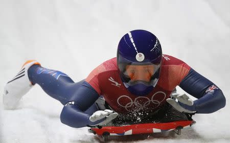 Skeleton - Pyeongchang 2018 Winter Olympics – Women's Finals - Olympic Sliding Center - Pyeongchang, South Korea – February 16, 2018 - Lizzy Yarnold of Britain in action. REUTERS/Arnd Wiegmann