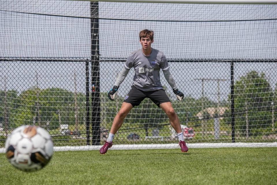 Goalkeeper Alex Kron signed a USL Academy contract with Louisville City FC that allows him to practice and play with the pro soccer team while maintaining his amateur status.