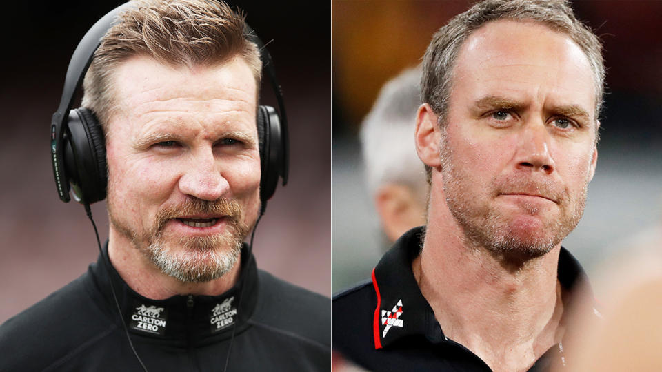 Nathan Buckley and Ben Rutten are pictured side by side.