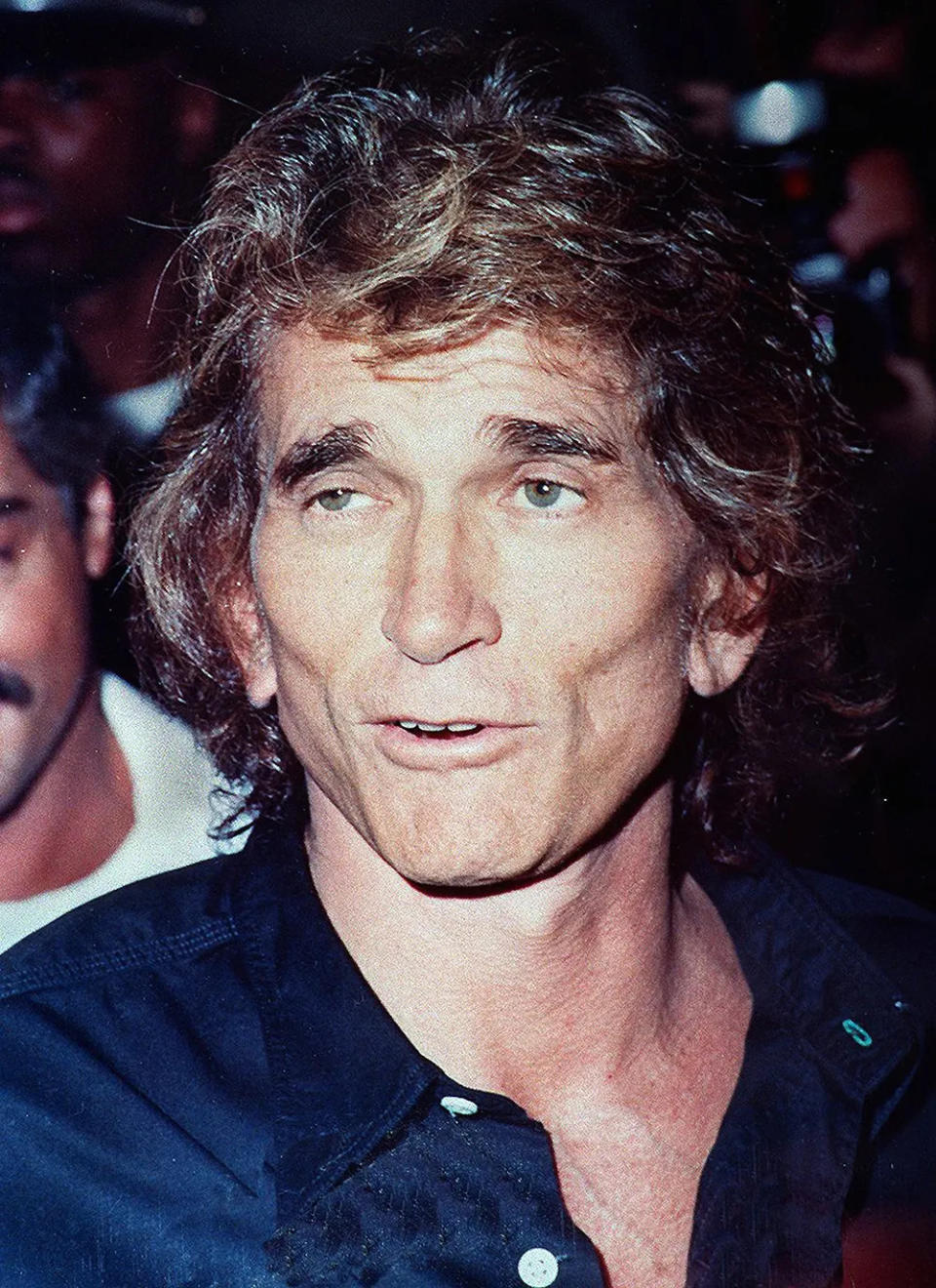 A close-up of Michael Landon sick with pancreatic cancer.