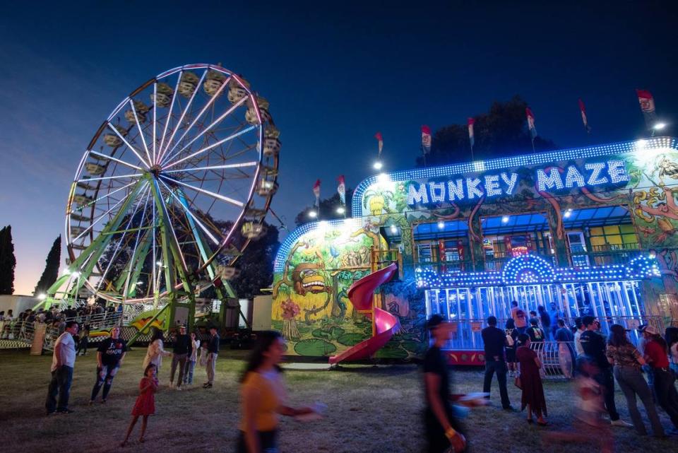 Rides in the Midway at the 2022 Stanislaus County Fair in Turlock.