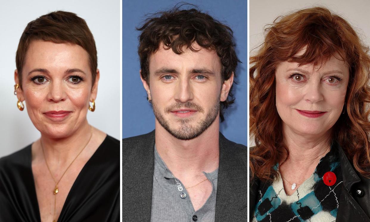 <span>Olivia Colman, Paul Mescal and Susan Sarandon have each donated to the <a href="https://uk.givergy.com/cinemaforgaza/?controller=lots&category=All%20Lots&scrollToItem=6" rel="nofollow noopener" target="_blank" data-ylk="slk:Gaza auction;elm:context_link;itc:0;sec:content-canvas" class="link ">Gaza auction</a>. </span><span>Composite: Getty Images/ Shutterstock</span>