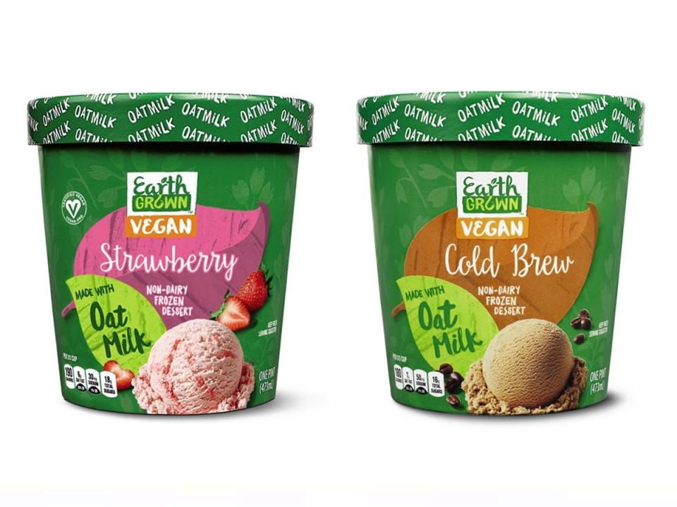 Aldi pictures of strawberry and cold brew oat milk ice cream