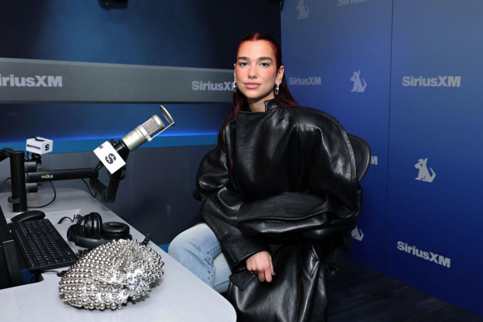 Dua Lipa outside SiriusXM studios on April 24 in New York, Bottega Veneta