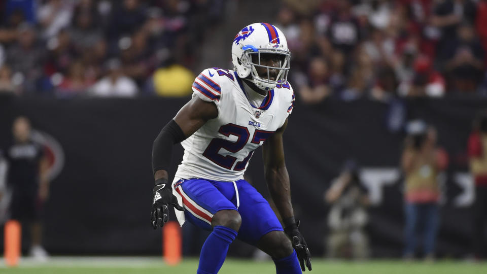 Buffalo Bills cornerback Tre'Davious White (27) hasn't decided if he'll play this season. (AP Photo/Eric Christian Smith)