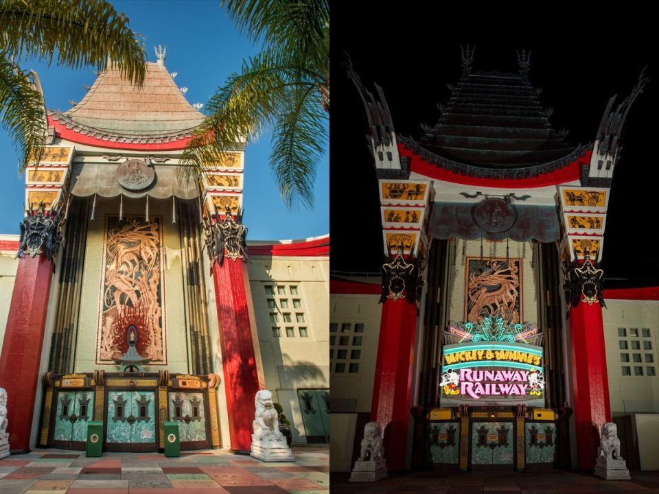 Historical image of the Great Movie Ride and Mickey & Minnie’s Runaway Railway at Walt Disney World.