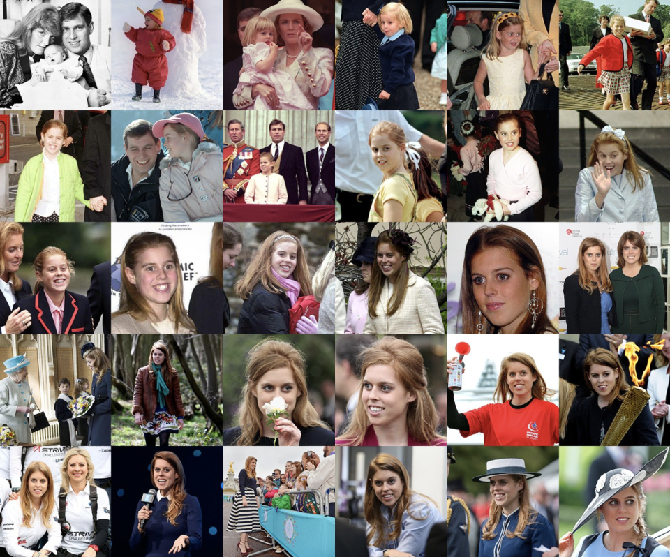 The Royal Family shared a collage with never-before-seen photos to mark Princess Beatrice’s 30 birthday [Photo: Twitter]