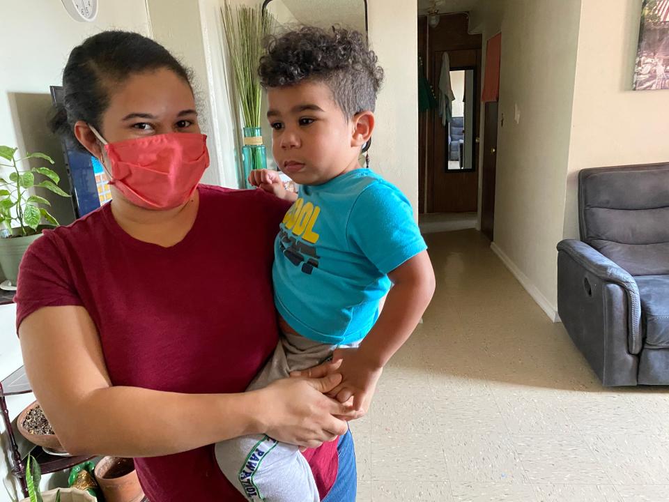 Marleny Hernandez with her 2-year-old son, Jayce, in her East Harlem apartment.