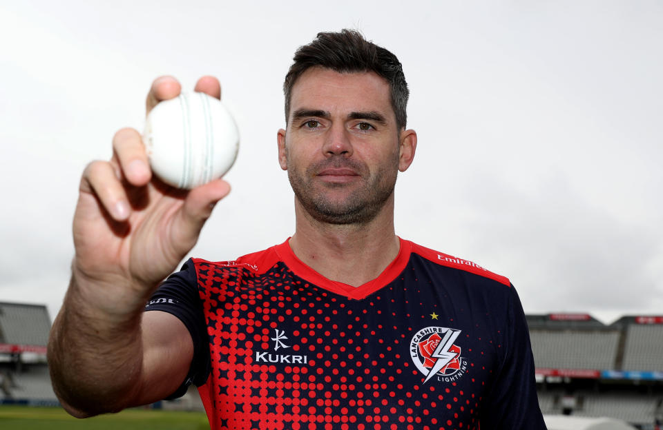 Lancashire's James Anderson poses for a photo during the media day at the Emirates Old Trafford, Manchester. (Photo by Simon Cooper/PA Images via Getty Images)