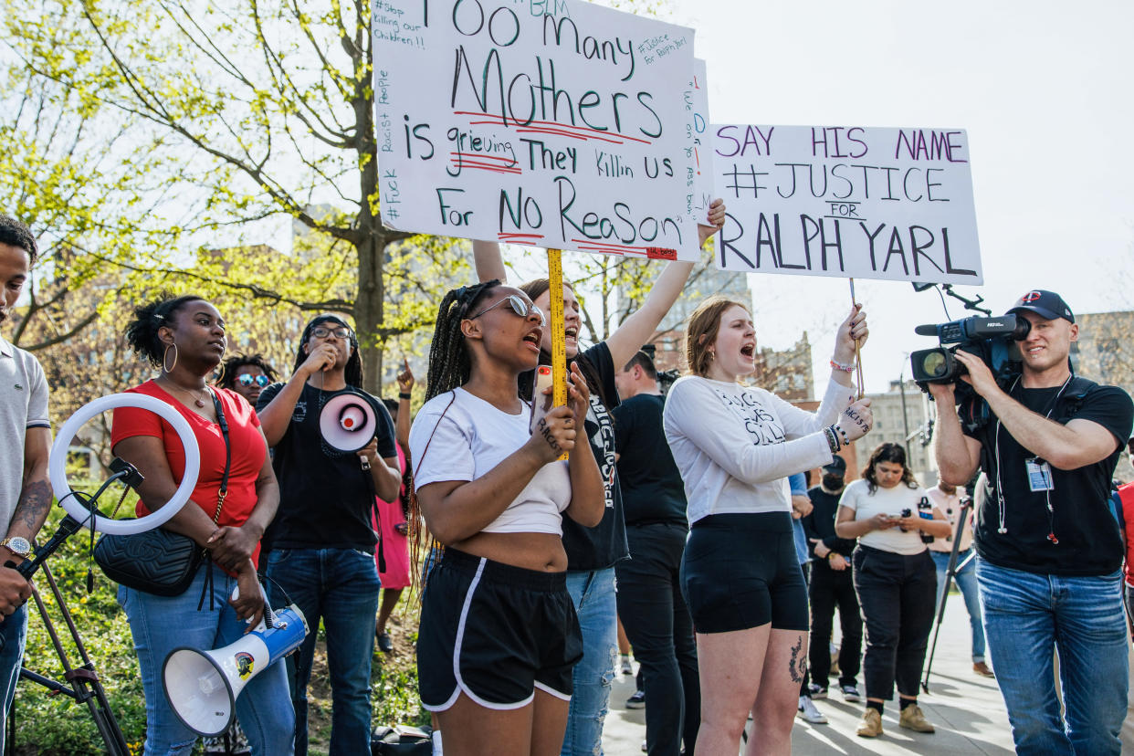 Image: Protesters attend a rally for Black teen Ralph Yarl in front of U.S. District Court on April 18, 2023 in Kansas City, Mo. (Chase Castor / Getty Images)