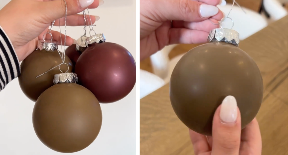 Christmas baubles transformed with balloons