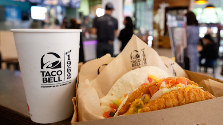 Taco Bell order inside restaurant