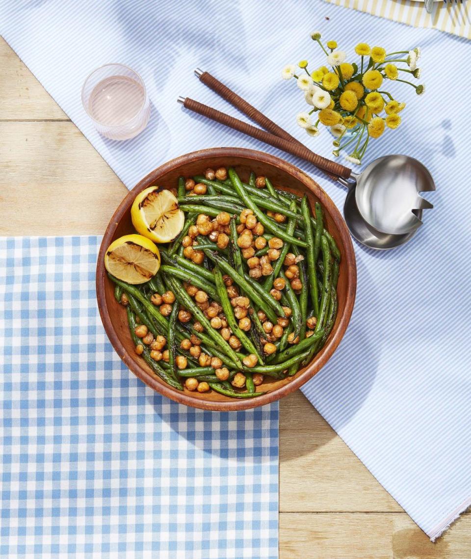 Green Beans with Crispy Spiced Chickpeas