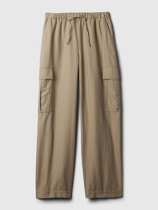 Linen-Cotton Pull-On Cargo Pants