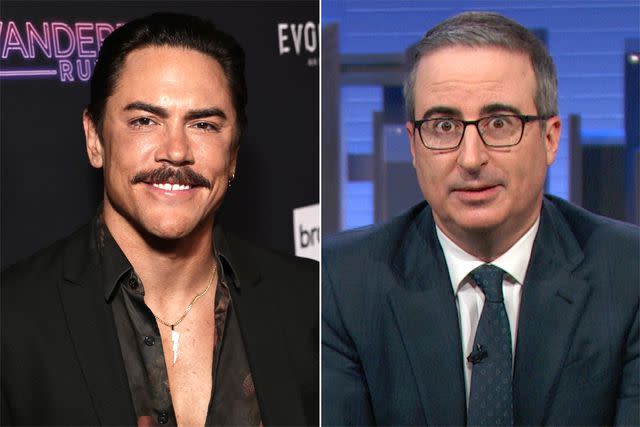 <p>Todd Williamson/Bravo via Getty Images; HBO</p> Tom Sandoval and John Oliver