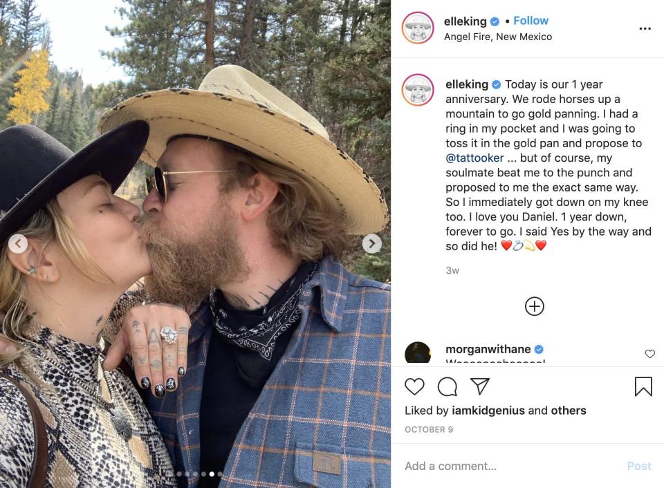 elle king engagement ring